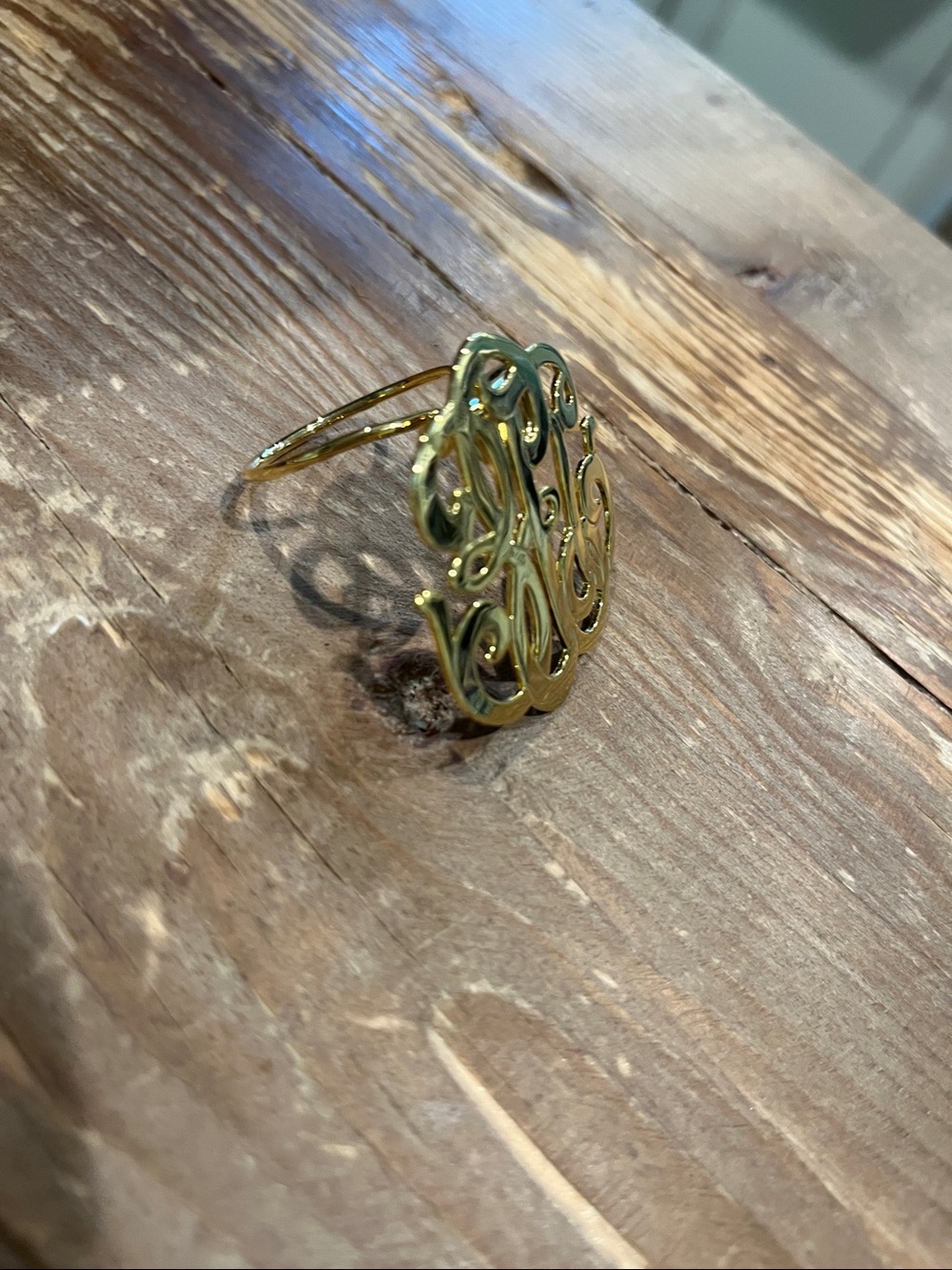 Vintage Scarf Clip Gold Monogram Scarf Clip - Picture 3 of 9
